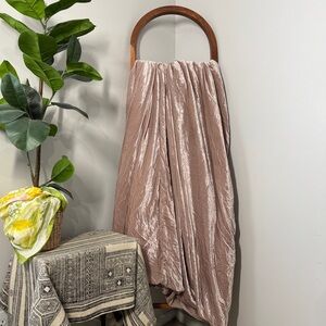West Elm KING Pink Crushed Velvet Duvet Cover 2 Pillowcase Shams